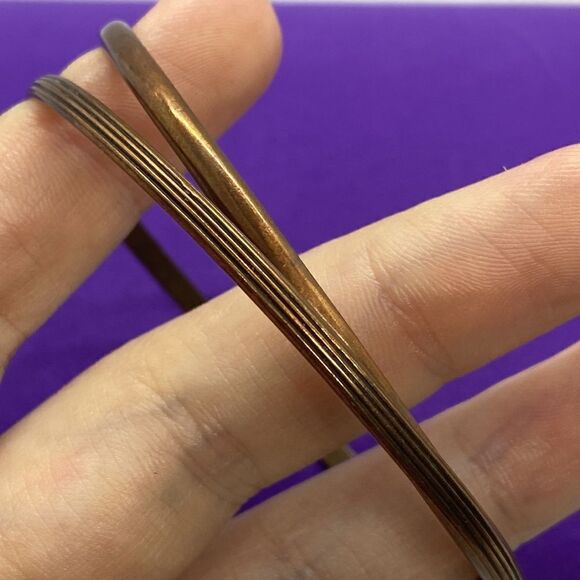 💛 Vintage Copper Bangle Bracelet Set - Picture 2 of 4